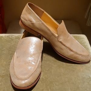 Vince Camuto shimmer metallic leather convertible back loafer size 8.5